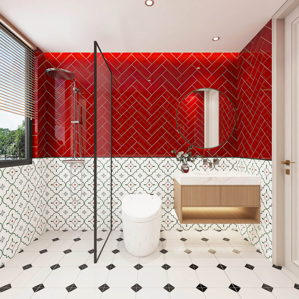 Giorbello (Sample) 4x12 glass subway tiles Ruby Red 4-in x 12-in Glossy Glass Brick Subway Wall Tile