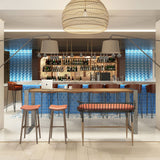 Giorbello (Sample) 4x12 glass subway tiles Mediterranean Blue 4-in x 12-in Glossy Glass Brick Subway Wall Tile