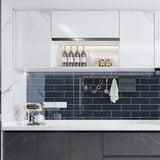 Giorbello Classic Premium Midnight Blue 4-in x 12-in Glossy Glass Subway Wall Tile (5-sq. ft/ Carton)