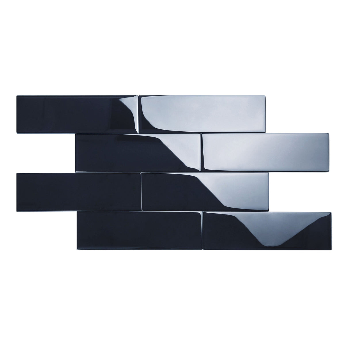 Giorbello Classic Premium Midnight Blue 4-in x 12-in Glossy Glass Subway Wall Tile (5-sq. ft/ Carton)