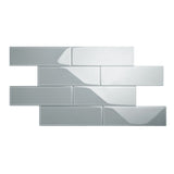 Giorbello Classic Premium True Gray 4-in x 12-in Glossy Glass Subway Wall Tile (5-sq. ft/ Carton)