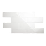 Giorbello Classic Premium Alabaster White 4-in x 12-in Glossy Glass Subway Wall Tile (5-sq. ft/ Carton)