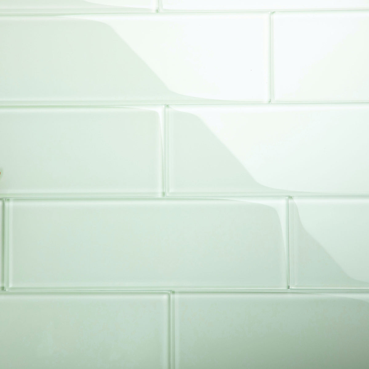 Giorbello (Sample) 4x12 glass subway tiles Winter Sage 4-in x 12-in Glossy Glass Brick Subway Wall Tile
