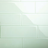 Giorbello (Sample) 4x12 glass subway tiles Winter Sage 4-in x 12-in Glossy Glass Brick Subway Wall Tile