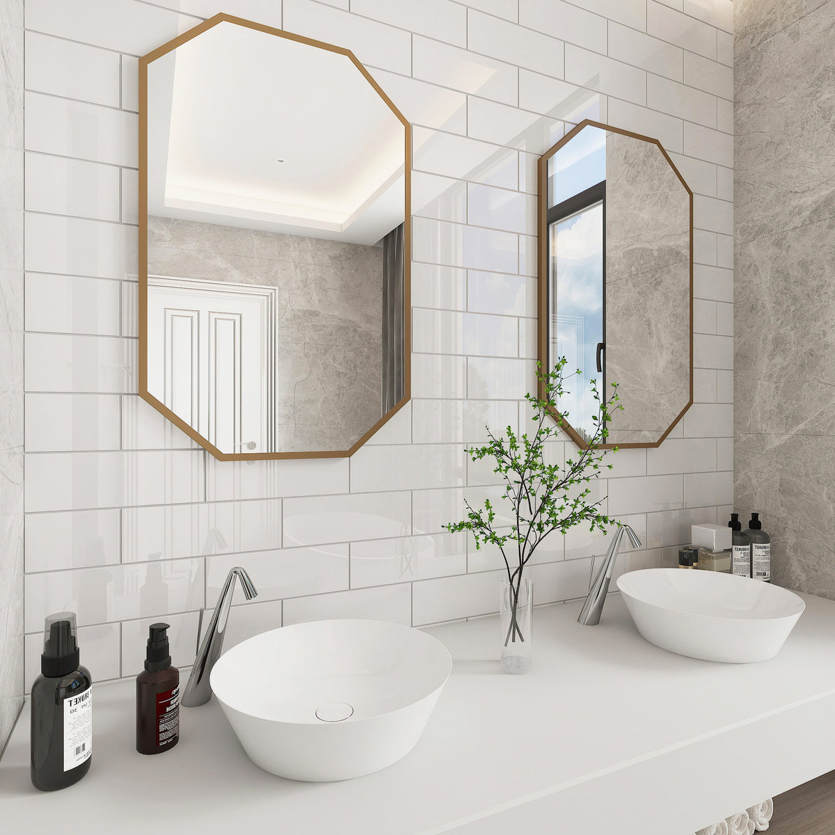 Giorbello Classic Premium Agreeable Gray 4-in x 12-in Glossy Glass Subway Wall Tile (5-sq. ft/ Carton)