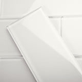 Giorbello (Sample) 4x12 glass subway tiles Agreeable Gray 4-in x 12-in Glossy Glass Brick Subway Wall Tile