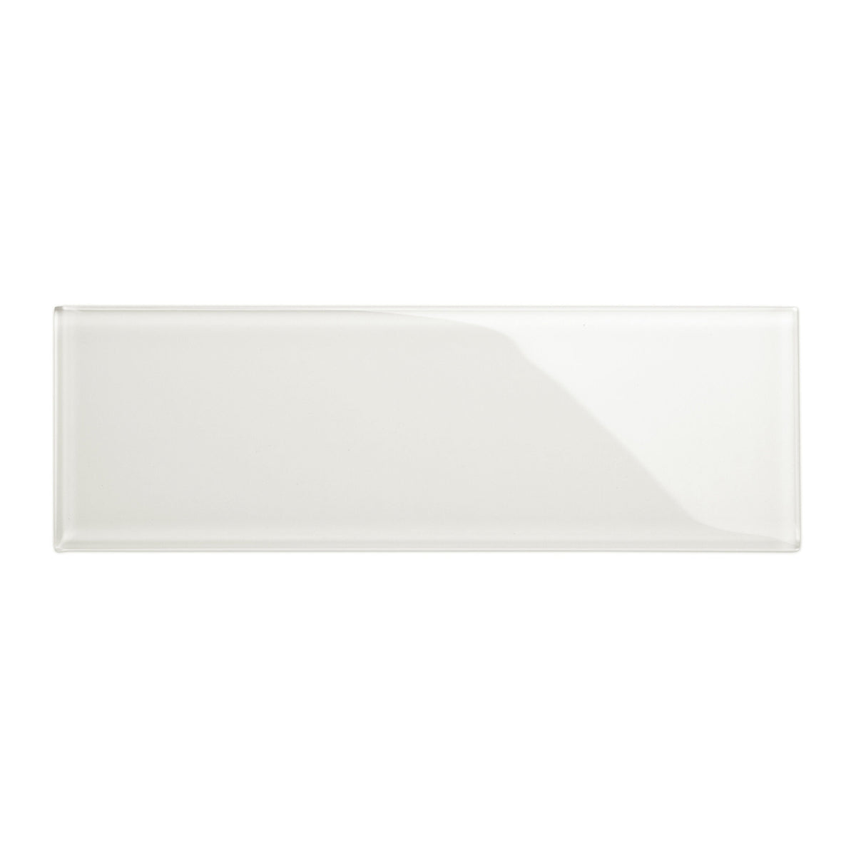 Giorbello (Sample) 4x12 glass subway tiles Alabaster White 4-in x 12-in Glossy Glass Brick Subway Wall Tile