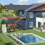 Barrette Outdoor Living Elevation 5.25-in x 4.81-in x 3-ft Matte Black Deck Line Post