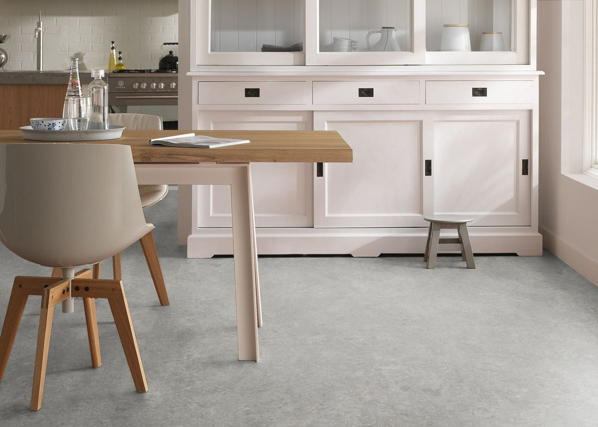 Forbo Flooring Systems Marmoleum Cinch Loc Seal Serene Grey 10-mm T x 12-in W x 12-in L Waterproof Tile Look Laminate Flooring (6.78-sq ft / Carton)
