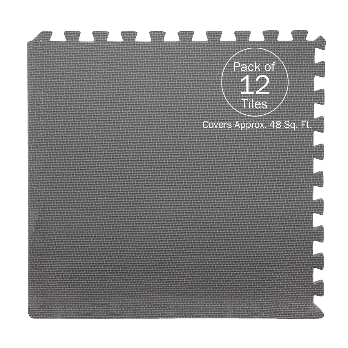 Stalwart 0.5-in W x 24-in L x 0.5-in T Interlocking Foam Gym Floor Tile (48-sq ft) (12-Pack)