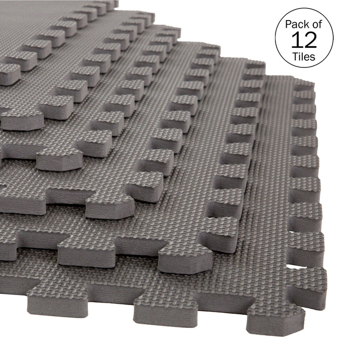 Stalwart 0.5-in W x 24-in L x 0.5-in T Interlocking Foam Gym Floor Tile (48-sq ft) (12-Pack)