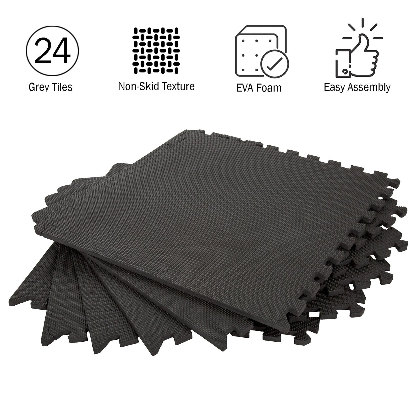 Stalwart 24-in W x 24-in L x 0.5-in T Interlocking Foam Gym Floor Tile (96-sq ft) (24-Pack)