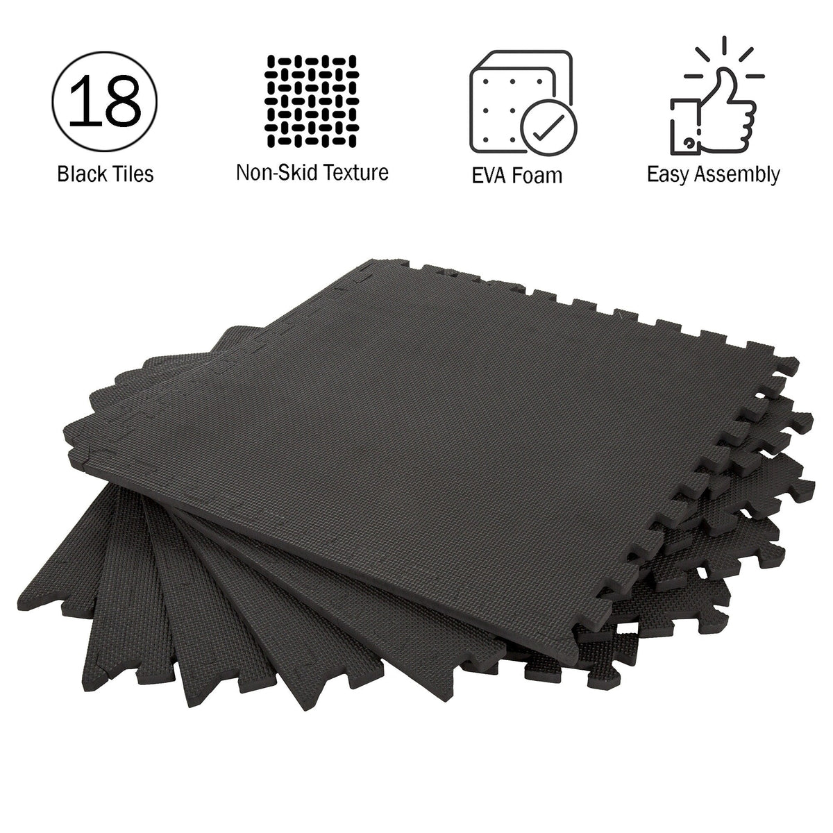 Stalwart 24-in W x 24-in L x 0.5-in T Interlocking Foam Gym Floor Tile (72-sq ft) (18-Pack)