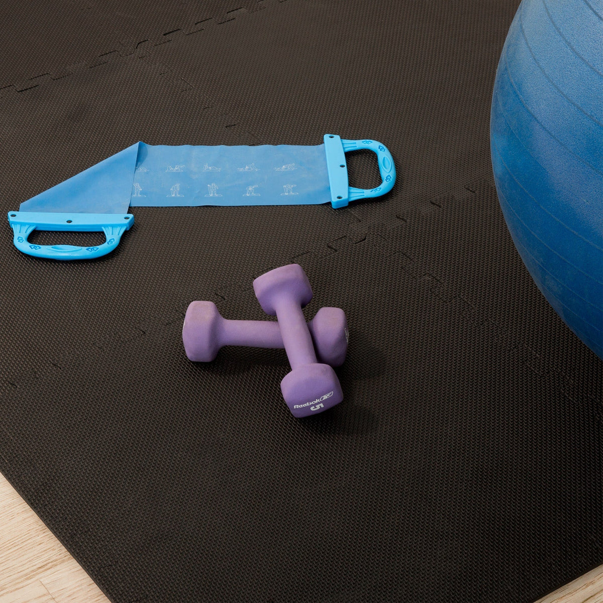 Stalwart 24-in W x 24-in L x 0.5-in T Interlocking Foam Gym Floor Tile (72-sq ft) (18-Pack)