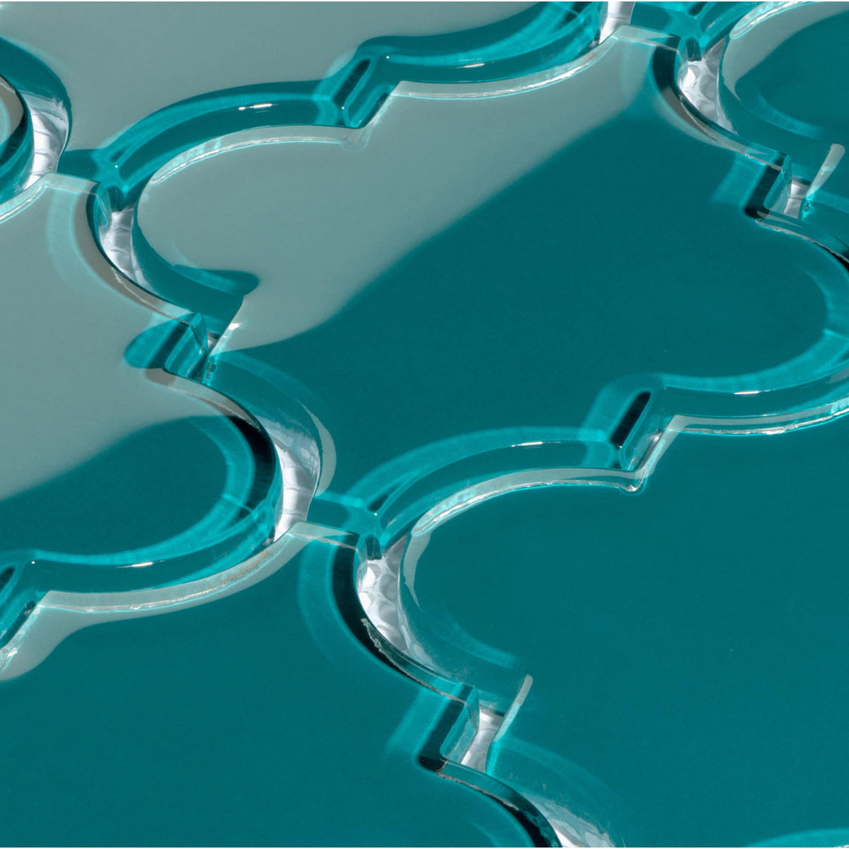 Giorbello Arabesque Mosaic Dark Teal 4-in x 4-in Glossy Glass Wall Tile (7.89-sq. ft/ Carton)