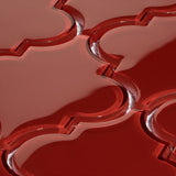 Giorbello (Sample) Glass Arabesque Tiles Ruby Red 4-in x 6-in Glossy Glass Lantern Subway Wall Tile