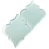 Giorbello (Sample) Glass Arabesque Tiles Baby Blue 4-in x 4-in Glossy Glass Lantern Subway Wall Tile