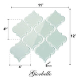 Giorbello (Sample) Glass Arabesque Tiles Baby Blue 4-in x 4-in Glossy Glass Lantern Subway Wall Tile