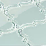 Giorbello (Sample) Glass Arabesque Tiles Baby Blue 4-in x 4-in Glossy Glass Lantern Subway Wall Tile