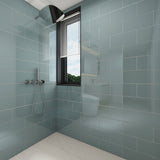 Giorbello (Sample) 6x12 glass subway tiles Slate 6-in x 12-in Glossy Glass Brick Subway Wall Tile