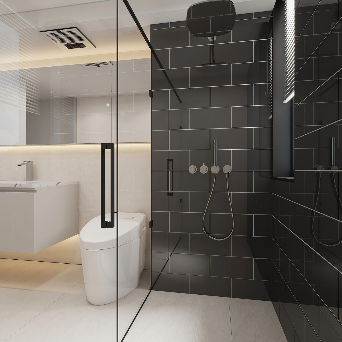 Giorbello (Sample) 6x12 Glass Subway Tiles Black 6-in x 12-in Glossy Glass Brick Subway Wall Tile