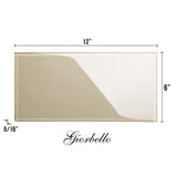 Giorbello Classic Premium Light Taupe 6-in x 12-in Glossy Glass Subway Wall Tile (5-sq. ft/ Carton)