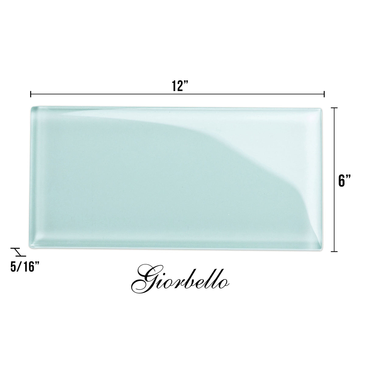 Giorbello Classic Premium Baby Blue 6-in x 12-in Glossy Glass Subway Wall Tile (5-sq. ft/ Carton)