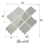 Giorbello (Sample) Glass Arabesque Tiles Light Gray 4-1/2-in x 4-1/2-in Glossy Glass Lantern Subway Wall Tile