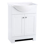 Style Selections Euro 24-in White Single Sink Bathroom Vanity with White Cultured Marble Top