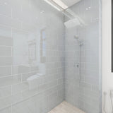 Giorbello (Sample) 6x12 glass subway tiles True Gray 6-in x 12-in Glossy Glass Brick Subway Wall Tile