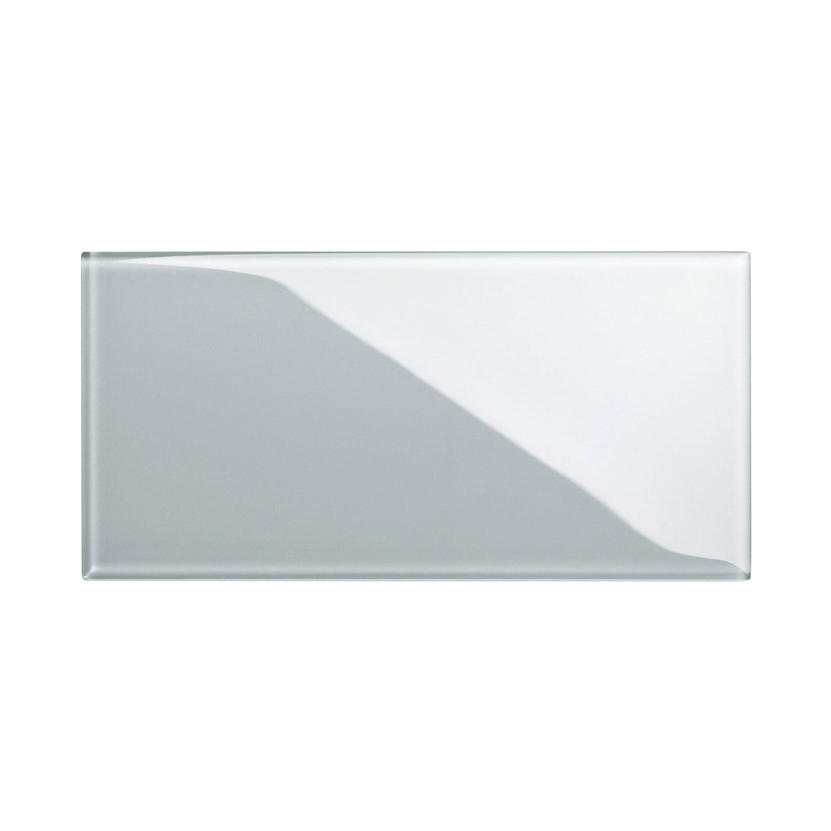 Giorbello (Sample) 6x12 glass subway tiles True Gray 6-in x 12-in Glossy Glass Brick Subway Wall Tile