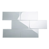 Giorbello Classic Premium True Gray 6-in x 12-in Glossy Glass Subway Wall Tile (5-sq. ft/ Carton)