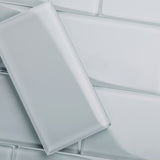Giorbello Classic Premium True Gray 6-in x 12-in Glossy Glass Subway Wall Tile (5-sq. ft/ Carton)