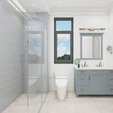Giorbello Classic Premium True Gray 6-in x 12-in Glossy Glass Subway Wall Tile (5-sq. ft/ Carton)