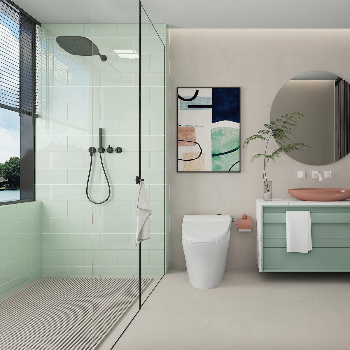 Giorbello Classic Premium Winter Sage 6-in x 12-in Glossy Glass Subway Wall Tile (5-sq. ft/ Carton)