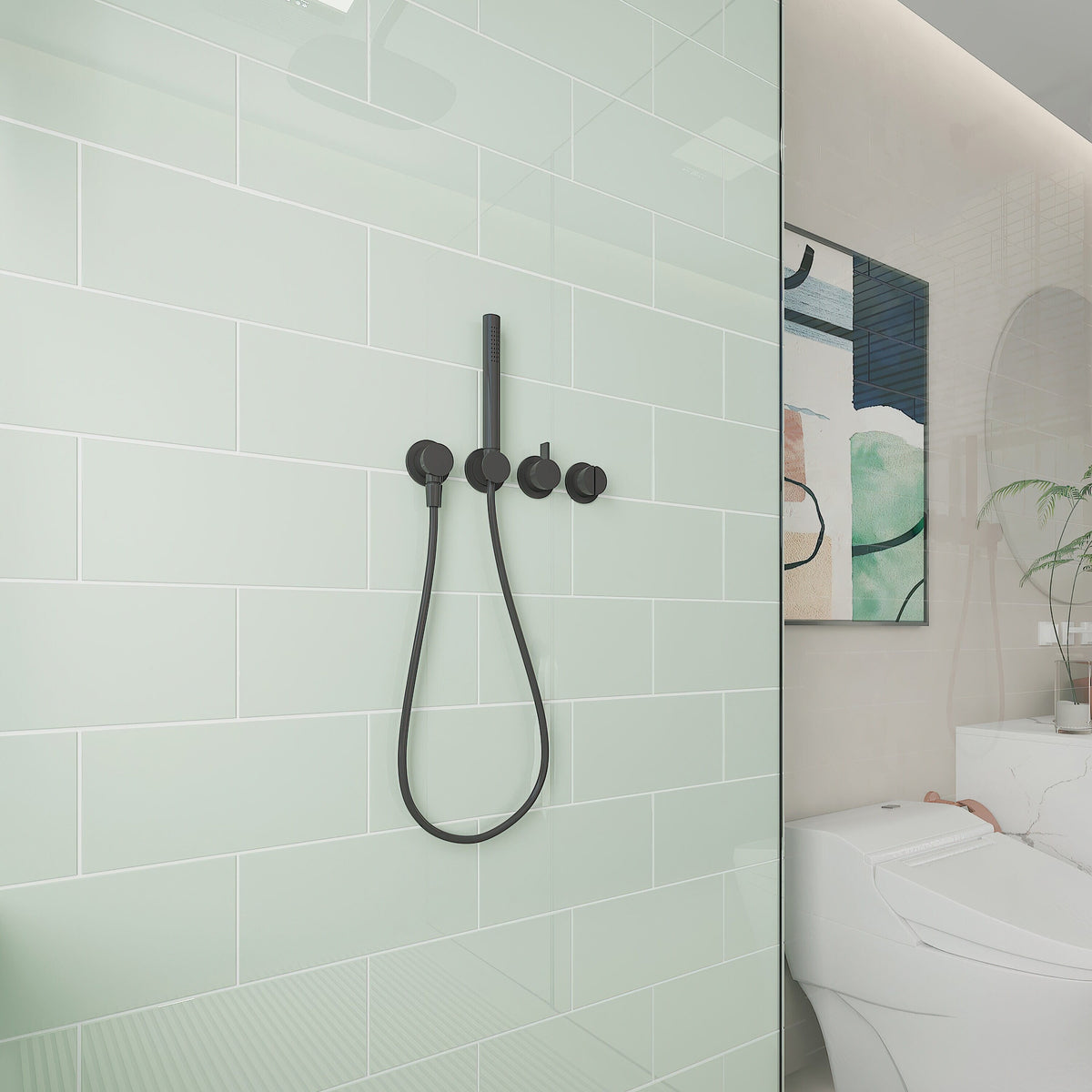 Giorbello Classic Premium Winter Sage 6-in x 12-in Glossy Glass Subway Wall Tile (5-sq. ft/ Carton)