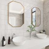 Giorbello Classic Premium Agreeable Gray 6-in x 12-in Glossy Glass Subway Wall Tile (5-sq. ft/ Carton)