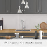 Hunter Van Nuys 3-Light Brushed Nickel Transitional Clear Glass Tiered LED Mini Hanging