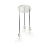 Hunter Van Nuys 3-Light Brushed Nickel Transitional Clear Glass Tiered LED Mini Hanging