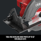 CRAFTSMAN V20 20-Volt Max 6-1/2-in Cordless Circular Saw with Brake and Metal Shoe, Kit with Battery & Charger