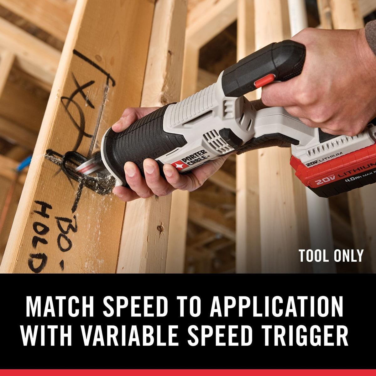PORTER-CABLE 20-Volt Max Variable Speed Cordless Reciprocating Saw (Bare Tool Only)
