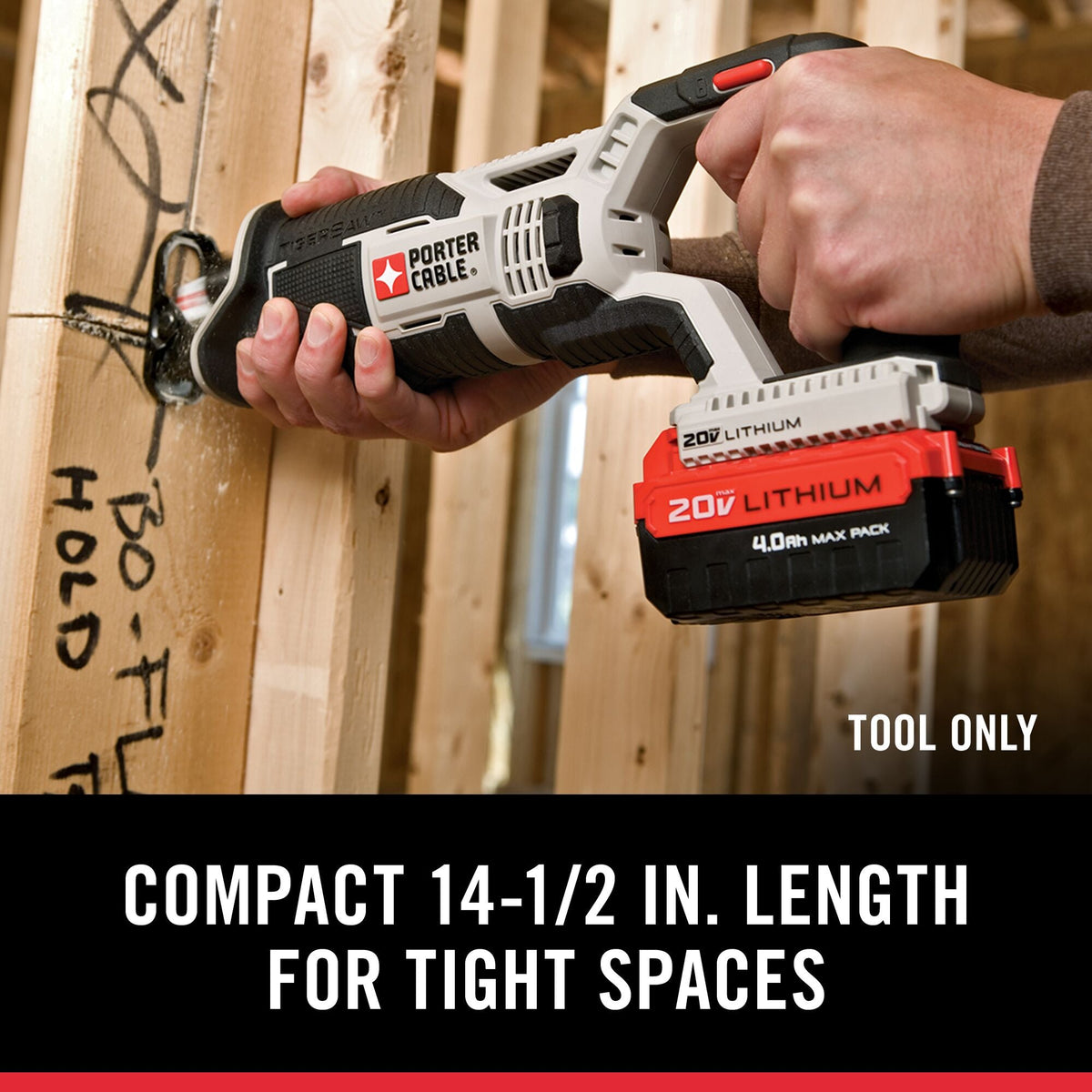 PORTER-CABLE 20-Volt Max Variable Speed Cordless Reciprocating Saw (Bare Tool Only)
