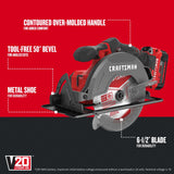CRAFTSMAN V20 20-Volt Max 6-1/2-in Cordless Circular Saw with Brake and Metal Shoe, Kit with Battery & Charger