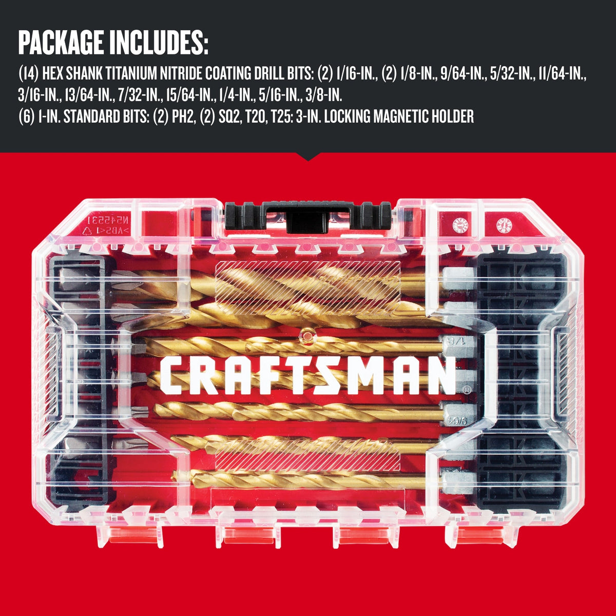 CRAFTSMAN 21-Piece Assorted Titanium Twist Drill Bit Set