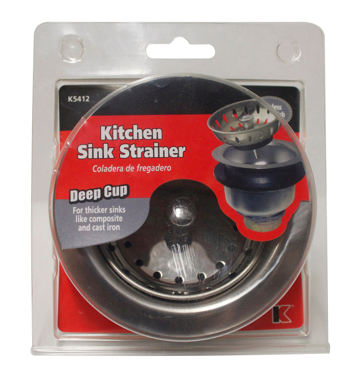 Keeney 3.5-in Stainless Steel Rust-Resistant Kitchen Sink Strainer Basket, Deep Cup (Model K5412)
