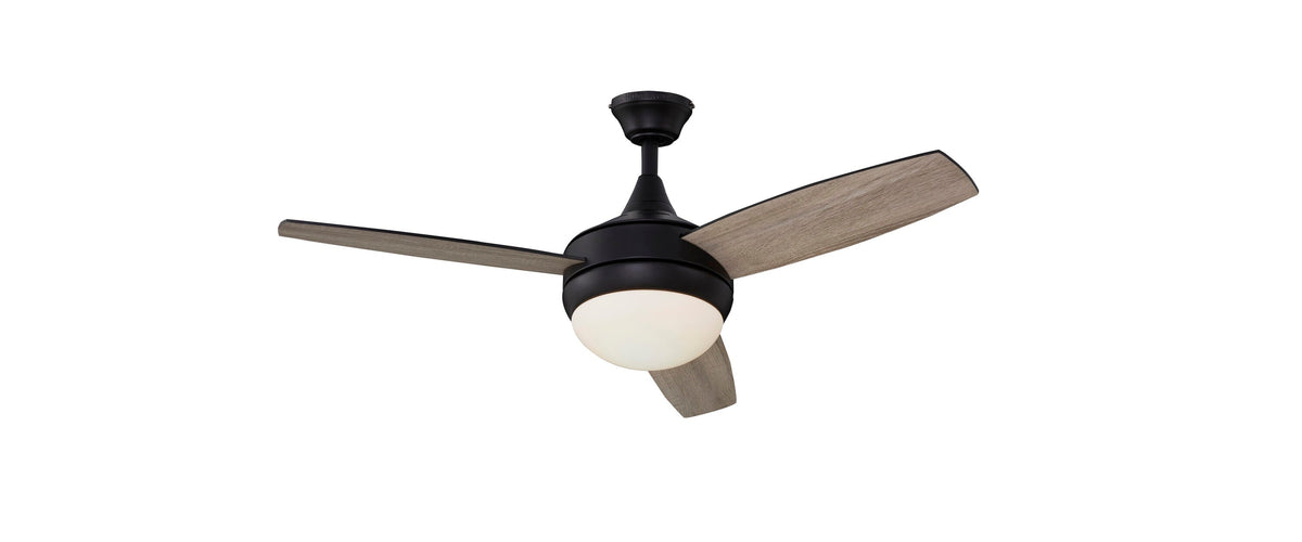 Harbor Breeze Beach Creek 44-in Matte Black LED Indoor Ceiling Fan with Light Kit and Remote (3-Blade)