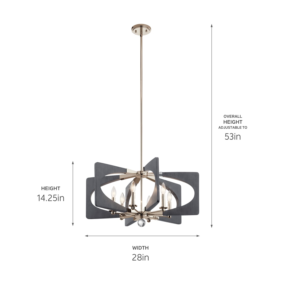 Kichler Alscar 6-Light Polished Nickel Transitional Chandelier
