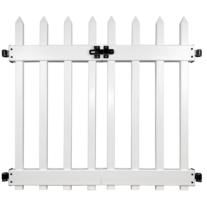 YARDLINK Vinyl No Dig Fence 2.5-ft H x 3-in W White Vinyl Fence Gate (Unassembled)