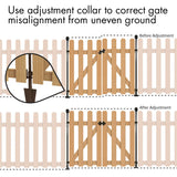 YARDLINK 2.83-ft x 3.6-ft Brown Dog Ear Spaced Picket No Dig Wood Fence Gate