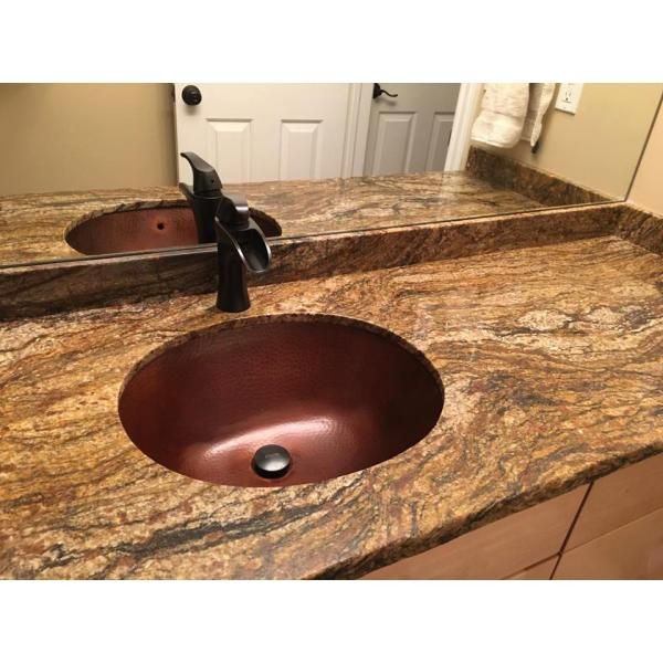 SINKOLOGY Freud 19 in. Undermount Solid Copper Bathroom Sink in Aged Copper